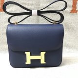 Hermes Constance Bag 18cm Epsom Leather dark blue