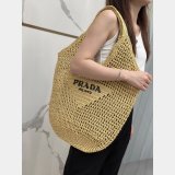 Duplicate prada raffia woven tote bag large 1BG424