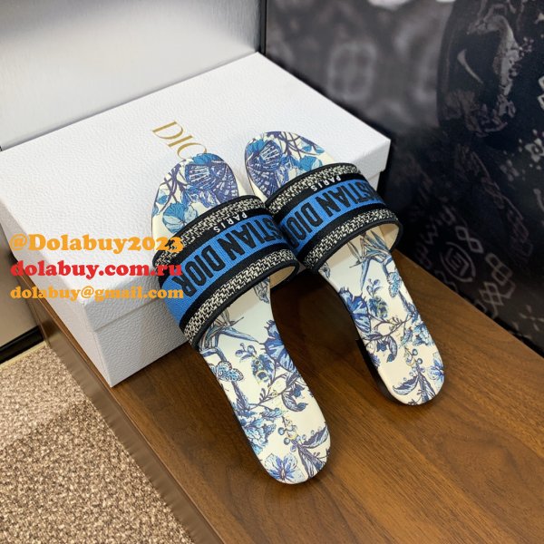 High Quality Dior Dway Heeled Slides Replica Shoes