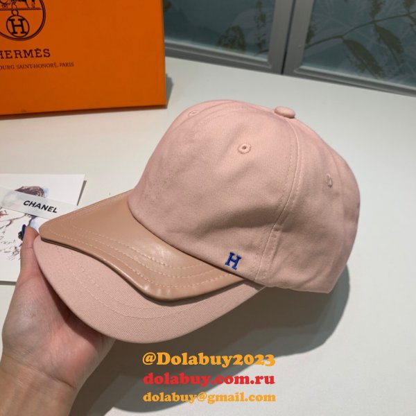 Hermes High Quality Canvas fabric Peaked cap