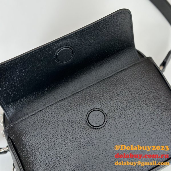 Men Gucci Replicas 795464 Small GG Crossbody 795464 Black Bag