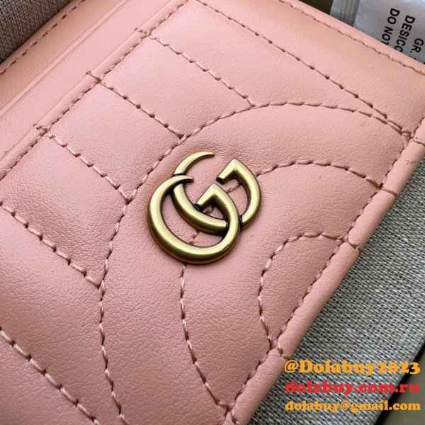 Gucci Wholesale 443127 Leather GG Marmont Card Case Luxury Bag