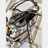 Duplicate Christian Dior Saddle Oblique Blooming 9012/0446 White Bag