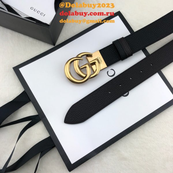 AAA+ Gucci 38mm Replica GG sliver/golden black Belt