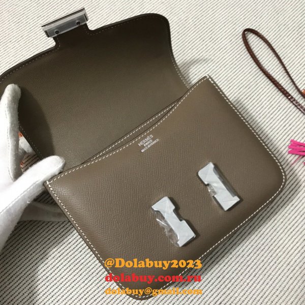 Hermes Constance Bag 18cm Epsom Leather Dark grey