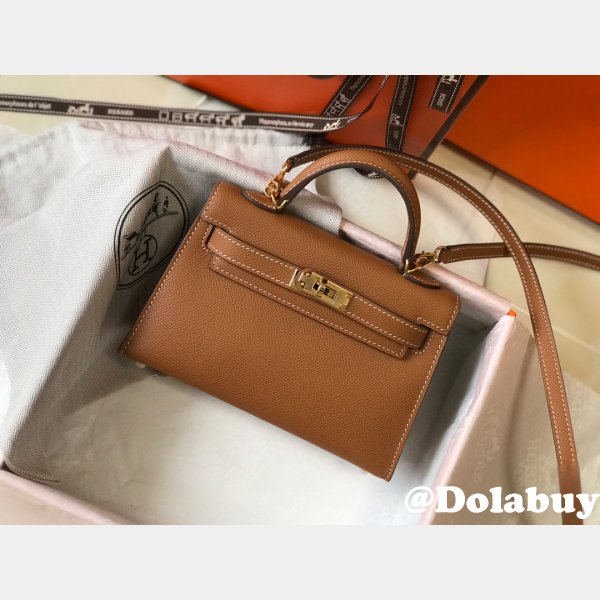 Camel Mini Kelly Replica Hermes Handbags