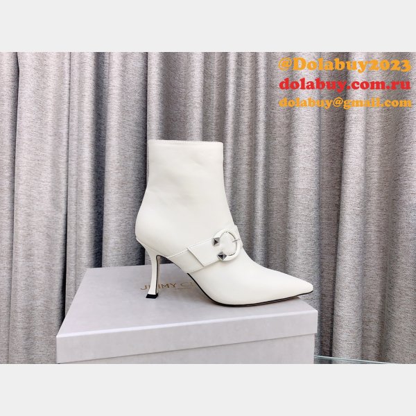 Duplicate Jimmy Choo C Buckle High Heel Ankle Replica Boots