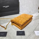 Saint Laurent Becky Small Brown Monogram Luxury Quilted Shoulder