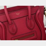 Celine Replica Red Luggage Nano Shopper 168243 Women's Leather