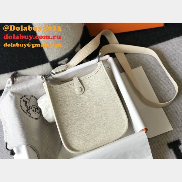 Hermes Evelyne Handbags Replica  off White