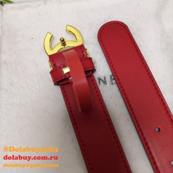 Top Quality Replica CC Double C Belt Red Width 3.0cm 1135