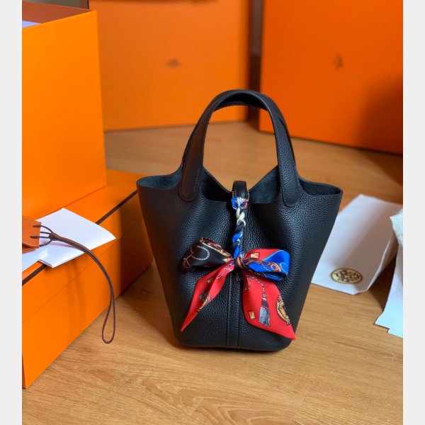 Buy Hermes Replica Handbags Picotin Black Bag