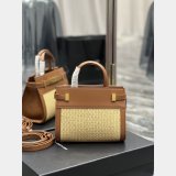 Replica YSL Saint Laurent Nano Manhattan Top Handle Brown/Black Bag