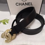 Luxury Replica CC Double C Belt Black Width 3.0cm 1137