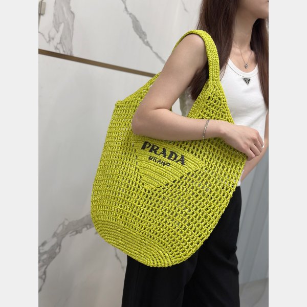 Duplicate prada raffia woven tote bag large 1BG424