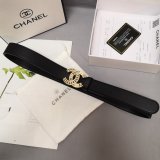 Luxury Replica CC Double C Belt Black Width 3.0cm 1137