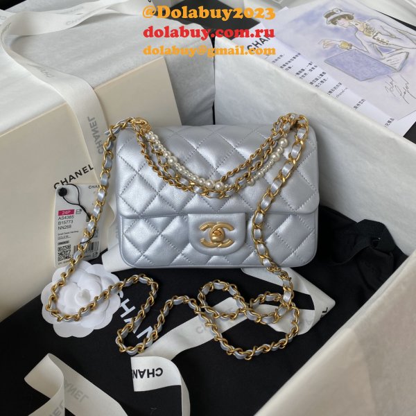 Luxury CC MINI AS4385 pearl chain BAG 2024