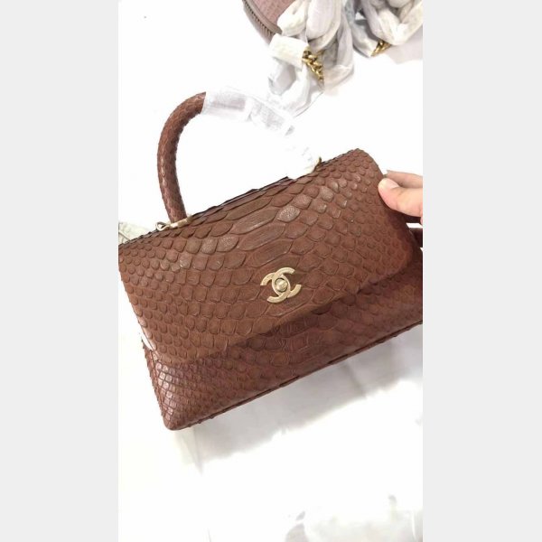 Luxury CC COCO HANDLE SNAKE SKIN HANDBAG 25CM