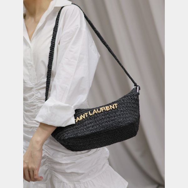 Top Quality SAINT LAURENT Raffia woven Crossbody bag 667490