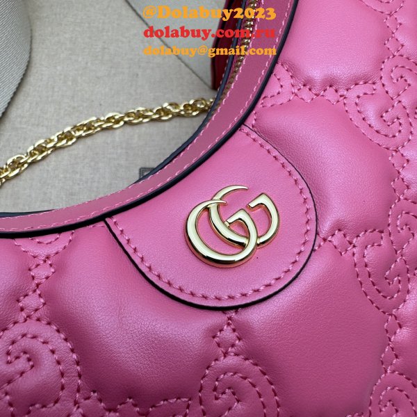 Gucci Replica 739709 GG Matelassé Duplicate Shoulder Pink Bag