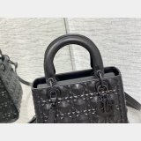 Christian Lady Dior 24cm AAA+ Replica Top Quality Black Bag