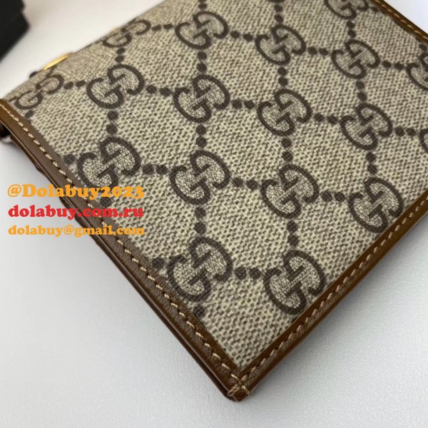 Top Quality Gucci Beige Fake 1955 Horsebit card case 621887 wallet