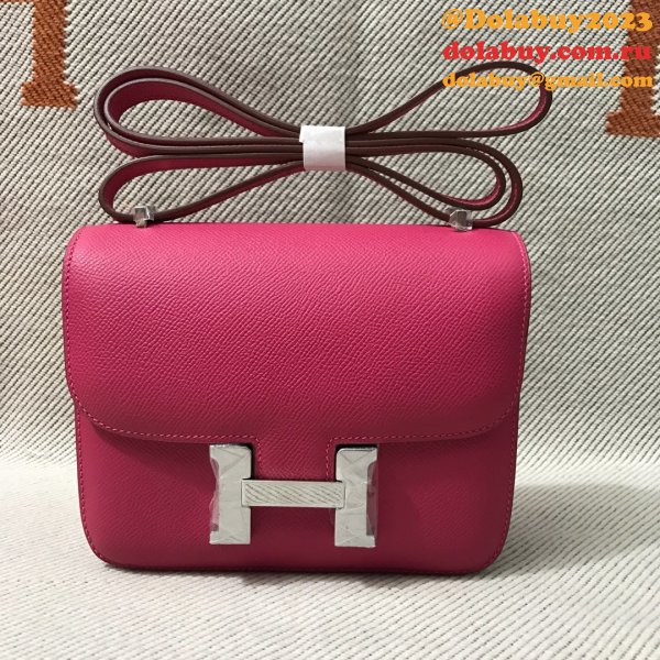 Hermes Constance Bag 18CM Epsom Leather Rose