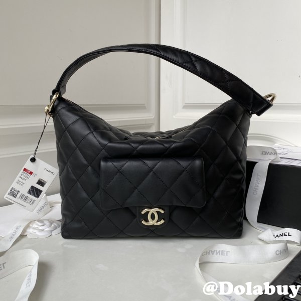 High Quality Hobo AS4347 Replica Designer Black Handbags