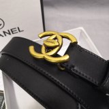 Fashion Replica CC Leather Belt With 3cm Black