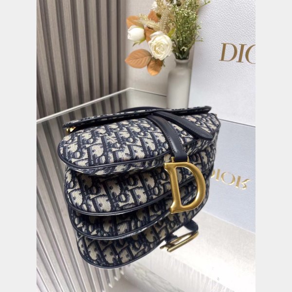 Our Christian Dior Designer Copy Saddle 19.5/25.5Cm Navy Bags