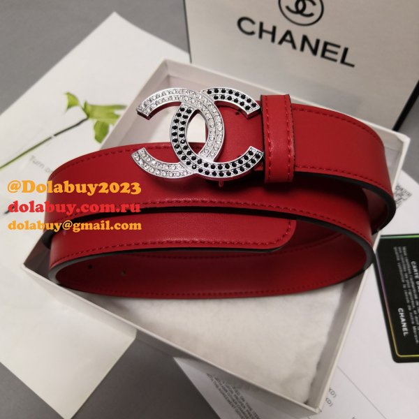 Top Quality Replica CC Double C Belt Red Width 3.0cm 1135