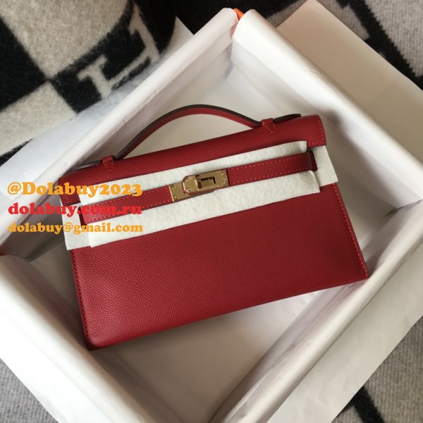 Luxury Hermes EPSOM LEATHER Mini Kelly Pouchette