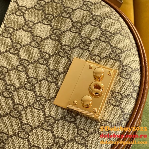 Best Gucci AAA+ Padlock Small Shoulder Bag 644524 Beige & Ebony GG