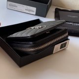 AAA+ Saint Laurent monogram compact zip around wallet black