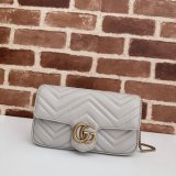 Designer Crossbody Gucci Copy 751526 GG Marmont Light-Grey Bag