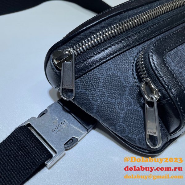 Top Quality Gucci Belt bag with Interlocking G 682933 black GG Supreme