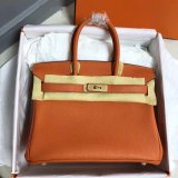 Hermes Birkin 35cm Togo leather Handbags Orange