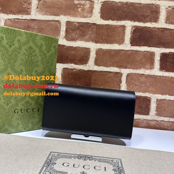 Petite GG Continental Wallet 762167 Black Gucci Knock Off Bag