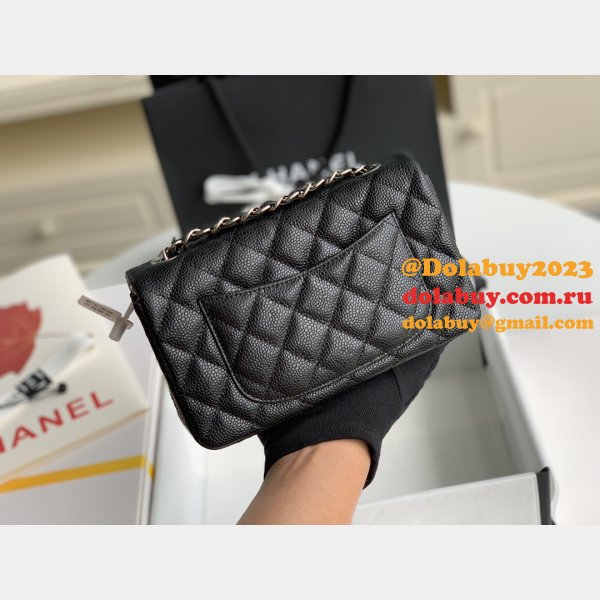 Top Quality CC Caviar Leather Flap Bag 1116 20CM