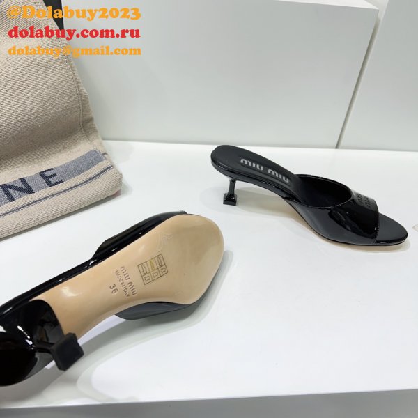 Miu Miu New Low Heel Slippers Buy The Best Product Replica Shoes