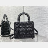 Christian Lady Dior 24cm AAA+ Replica Top Quality Black Bag