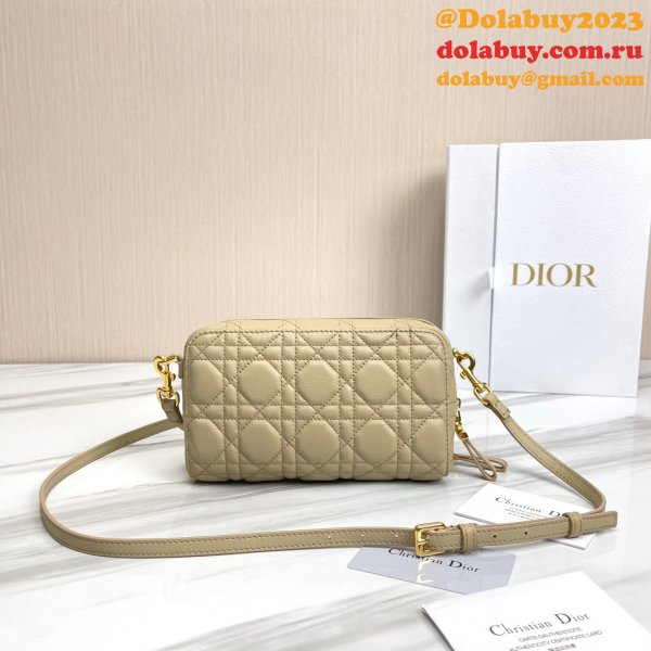 High Quality Dior Caro Bag Brown Supple Cannage Calfskin