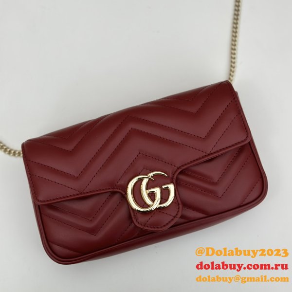 Gucci Replica GG Marmont Mini Crossbody Luxury 751526 Red Bag