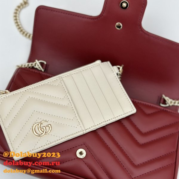 Gucci Replica GG Marmont Mini Crossbody Luxury 751526 Red Bag