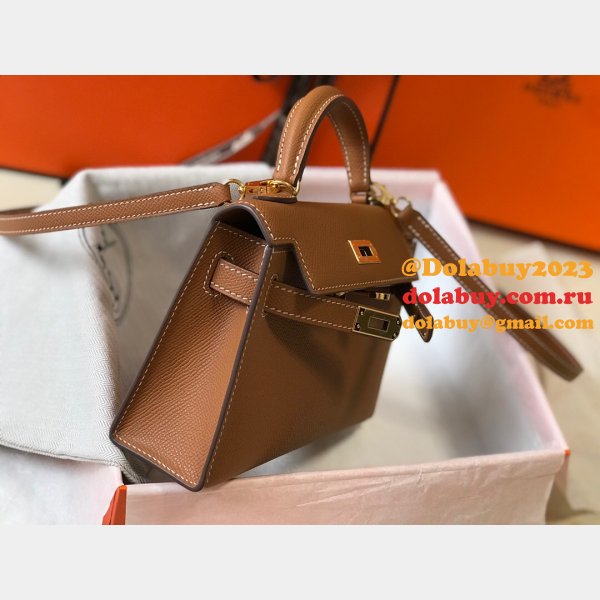 Camel Mini Kelly Replica Hermes Handbags