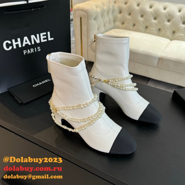 Top Quality Chanel Short Lambskin Boots