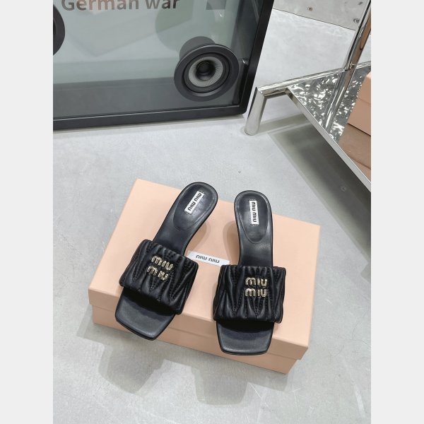 Perfect Luxury Replica Miu Miu high heel slippers Shoes