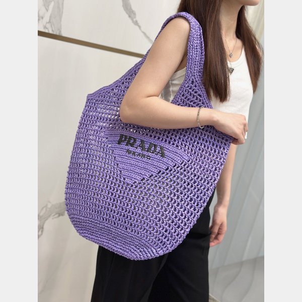 Duplicate prada raffia woven tote bag large 1BG424