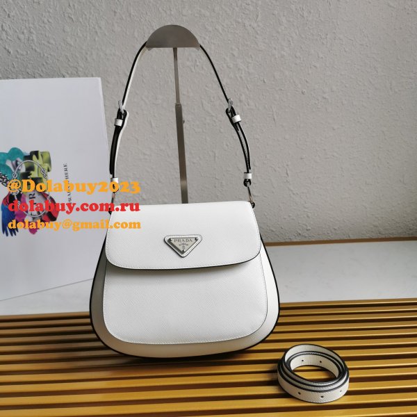 High Quality Prada Cleo Brushed Knockoff Leather Shoulder Bag