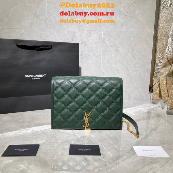 Replicas Saint Laurent Becky Large chain bag in quilted lambskin